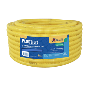 Slide13 MANGUEIRA CORRUGADO 3/4" AMARELO 25MT ROLO PLASTILIT
