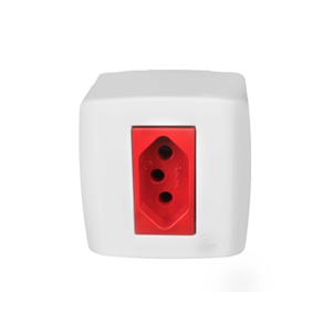 Slide308 CX+TAMPA+TOMADA 2P+T 20A/250V VERMELHO