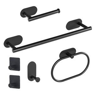 KIT ACESSORIOS BANHEIRO PRETO VIA FLIX