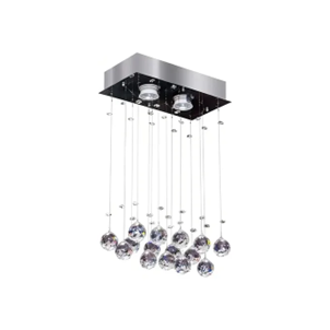 LUSTRE CRISTAL BRILHANTE BALL RETANGULAR 2X5W GU10 3